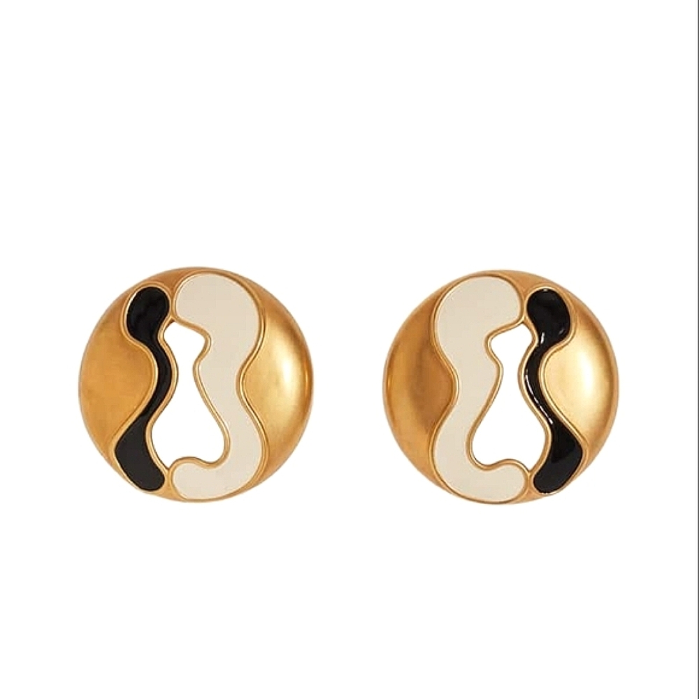 RESERVED🌹.Schiaparelli Enamel Keyhole Earrings